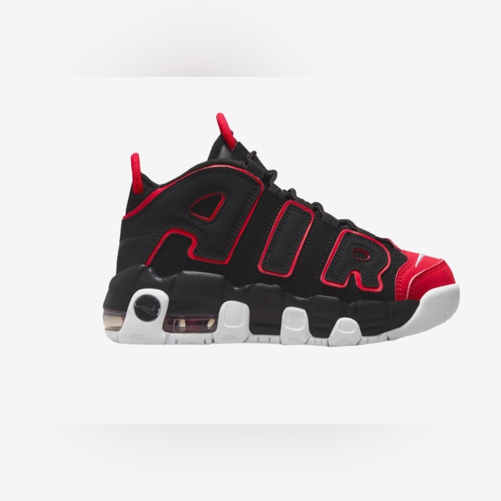 Nike Air More Uptempo: Boys' Preschool - Black/White/University Red